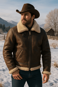 WW2 Classic B-3 Sheepskin Leather Bomber Jacket